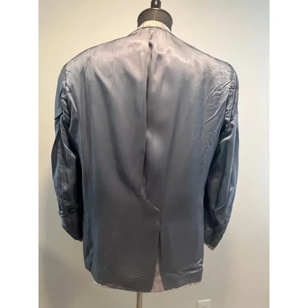 Hickey Freeman Vintage Textured Multicolored Silk 2 Button Blazer Size 44 JP